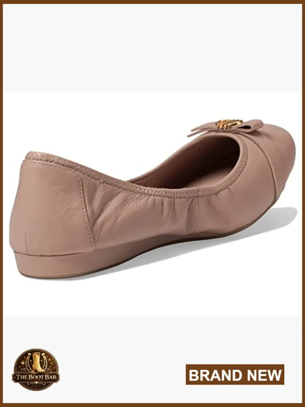 Leather Ballet Flats with Bow Detail, Demi Wedge, Padded Insole